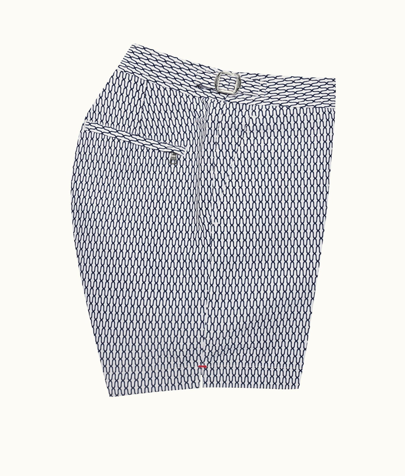 Bulldog Geo Pointpart Mid-Length Swim Shorts | White/Midnight Navy