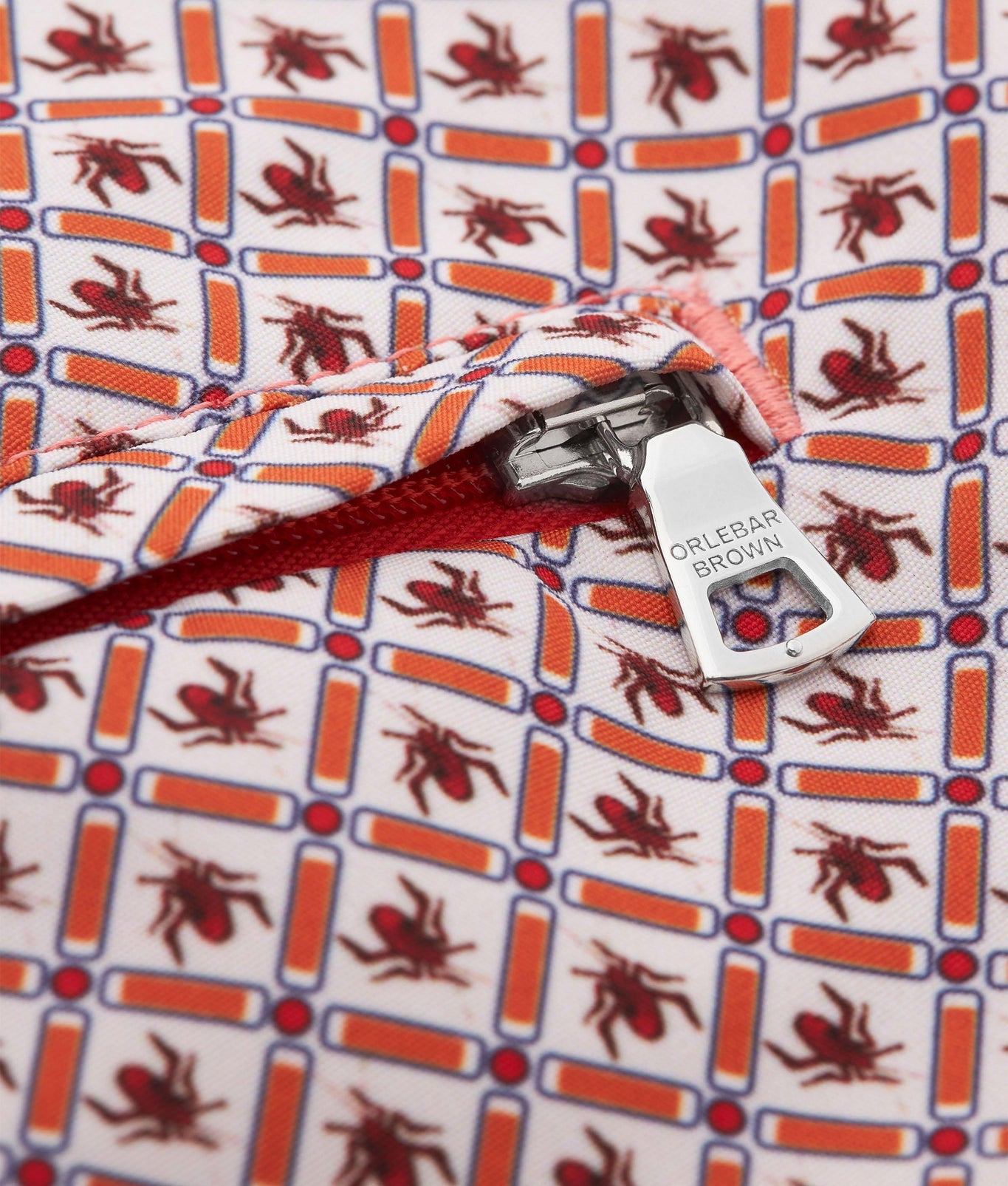 Bulldog Geo Print Mid-Length Swim Shorts Woven | Summer Red/White Sand