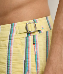Bulldog Mid-Length Deckchair Stripe Swim Shorts | Yellow Multi