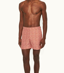 Bulldog Wave Print Mid-Length Swim Shorts | Firestone