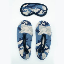 Womens | Slippers And Eyemask Set | Blue Combo