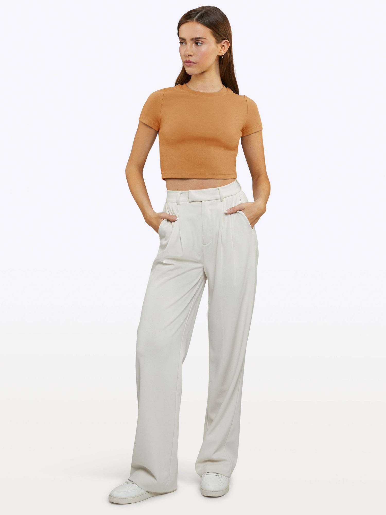 Womens | Tomboy Tee Cropped | Slim-Fit Tomboy-Cotton | Caramel