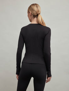 Carbon38 | Long Sleeve Top In Diamond Compression | Black