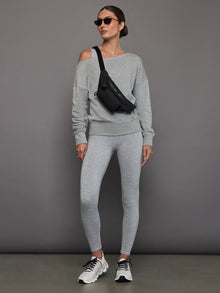 Carbon38 | Wrap Legging In Heather Melt | Silver Heather