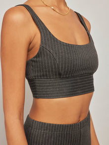 Carbon38 | Pinstripe Bra | Black Pinstripe