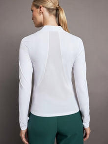 Carbon38 | Long Sleeve Wrap Neck Shirt | White