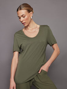 Carbon38 | Short Sleeve Pocket Tee | Olive