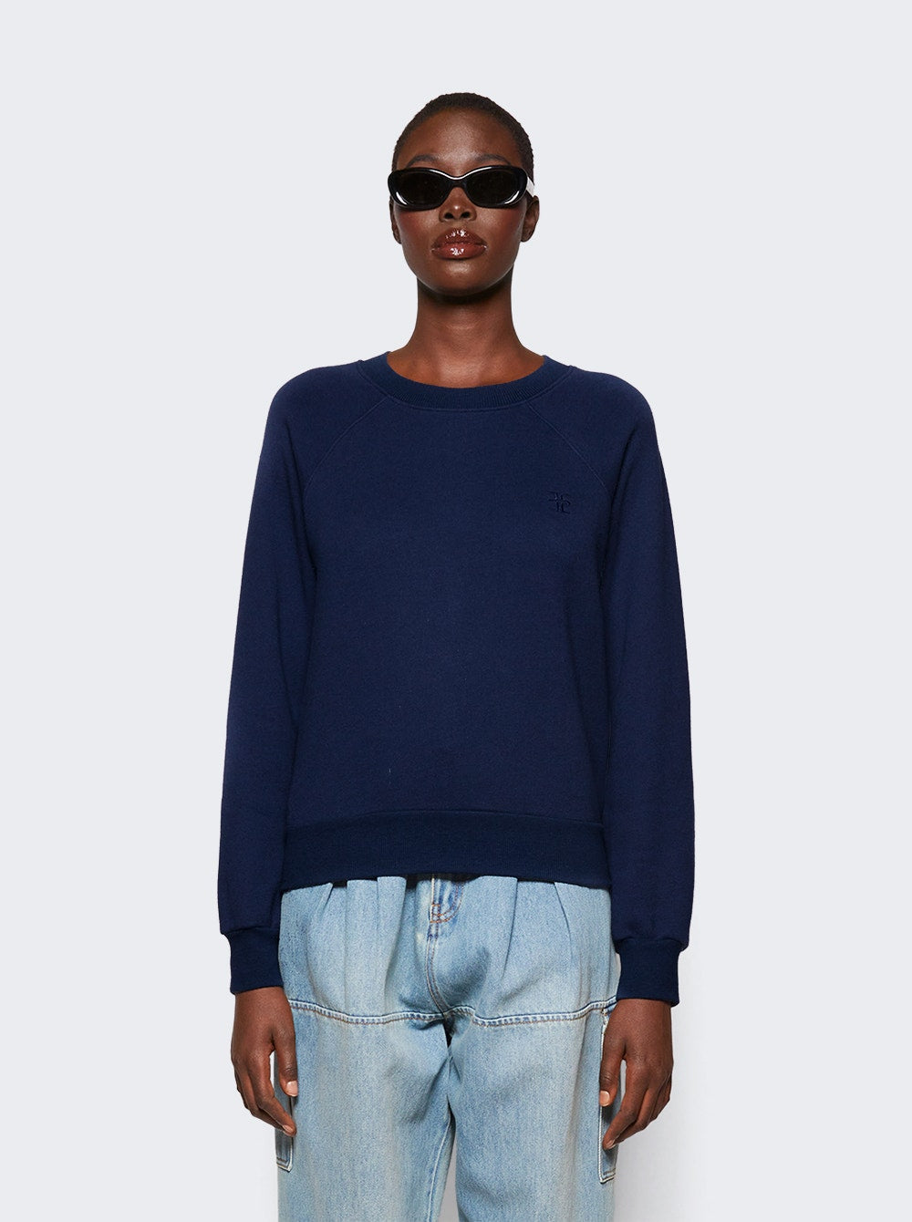Women | ETERNE | Shrunken Raglan Sweatshirt Navy