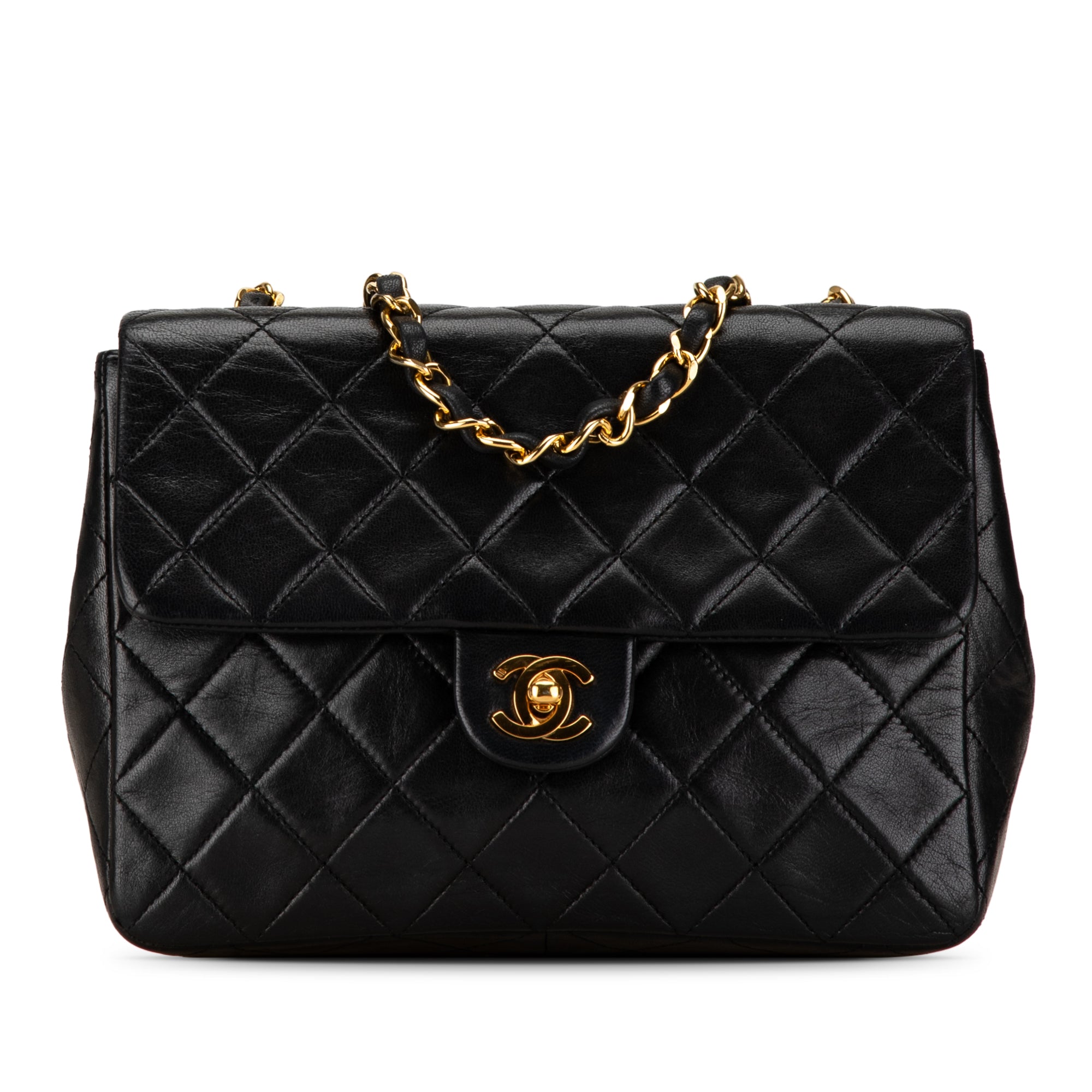 Chanel | Pre-Owned Mini Square Classic Lambskin Single Flap | Black