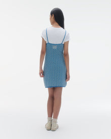 Checker Tank Dress | Denim Blue/Cream