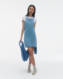 Checker Tank Dress | Denim Blue/Cream
