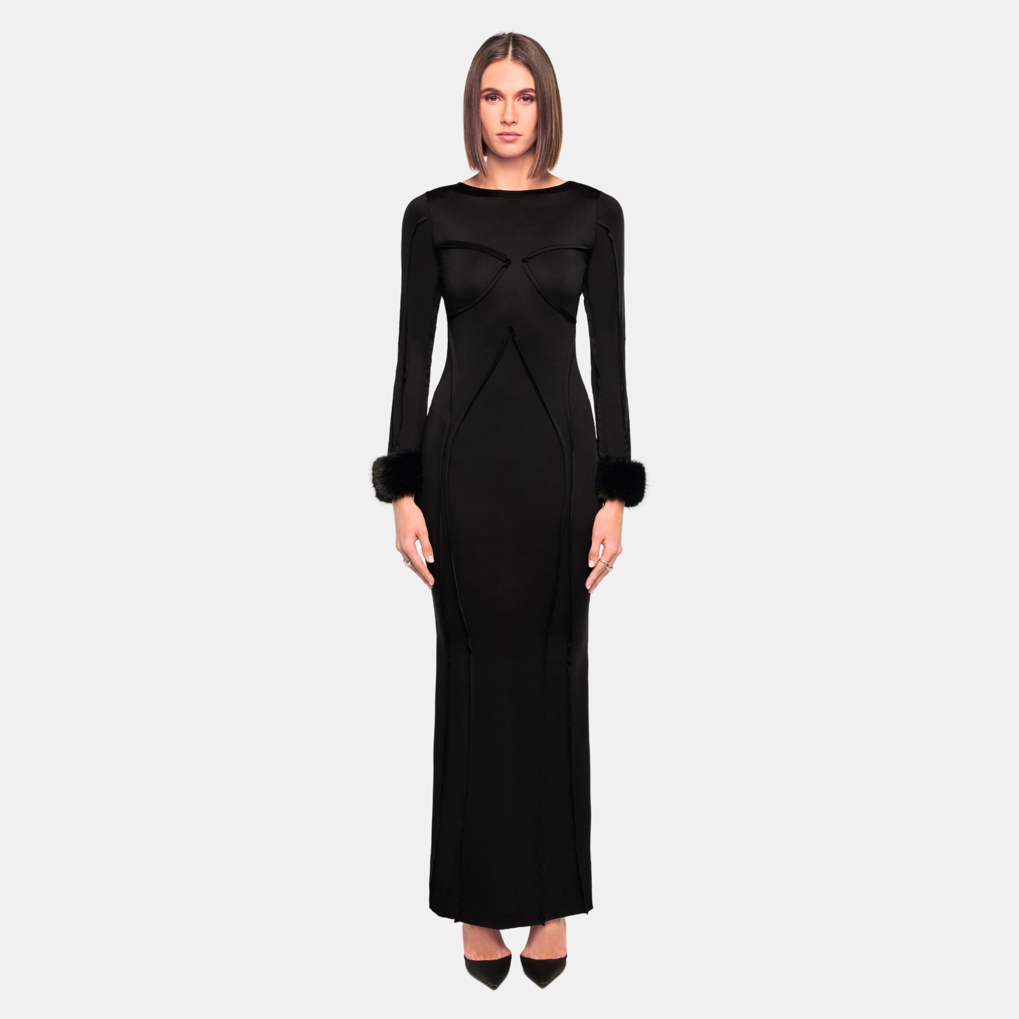 OW Collection CIARA Maxi Dress Dress 121 - Black