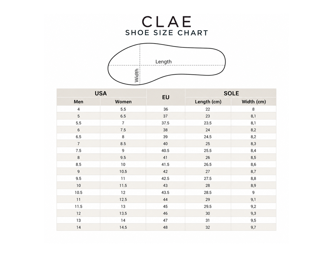 Product size guide
