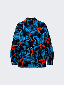 Women | Louisa Ballou | Classic Fit Muslin Shirt | Night Blooming Blue Orchid