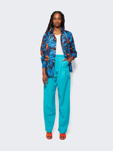 Women | Louisa Ballou | Classic Fit Muslin Shirt | Night Blooming Blue Orchid