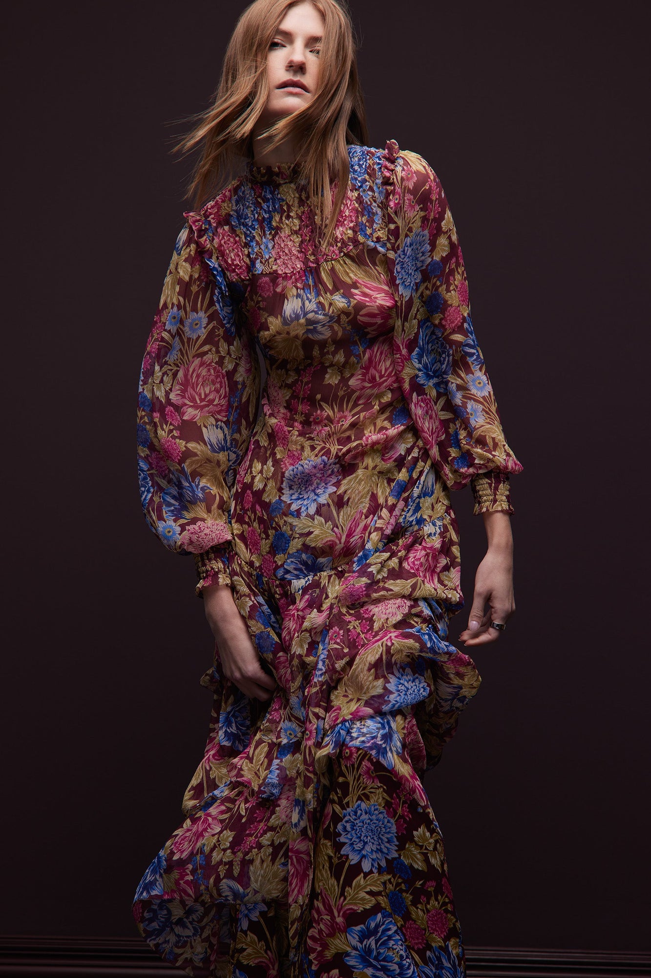 Ana Dress | Carmine Floral
