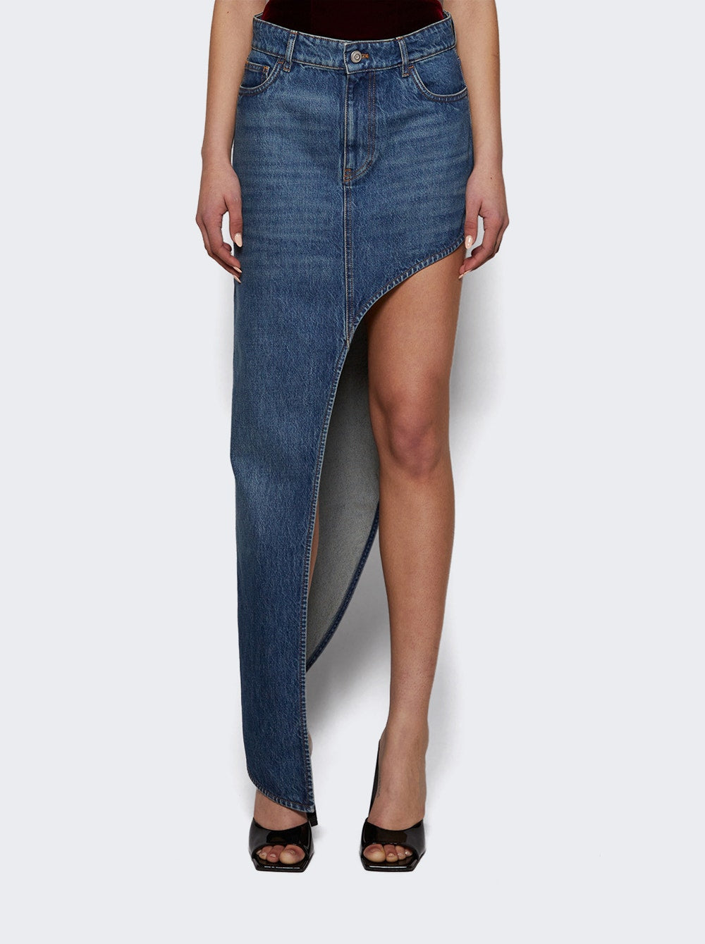 Women | Coperni | One Leg Denim Skirt | Blue