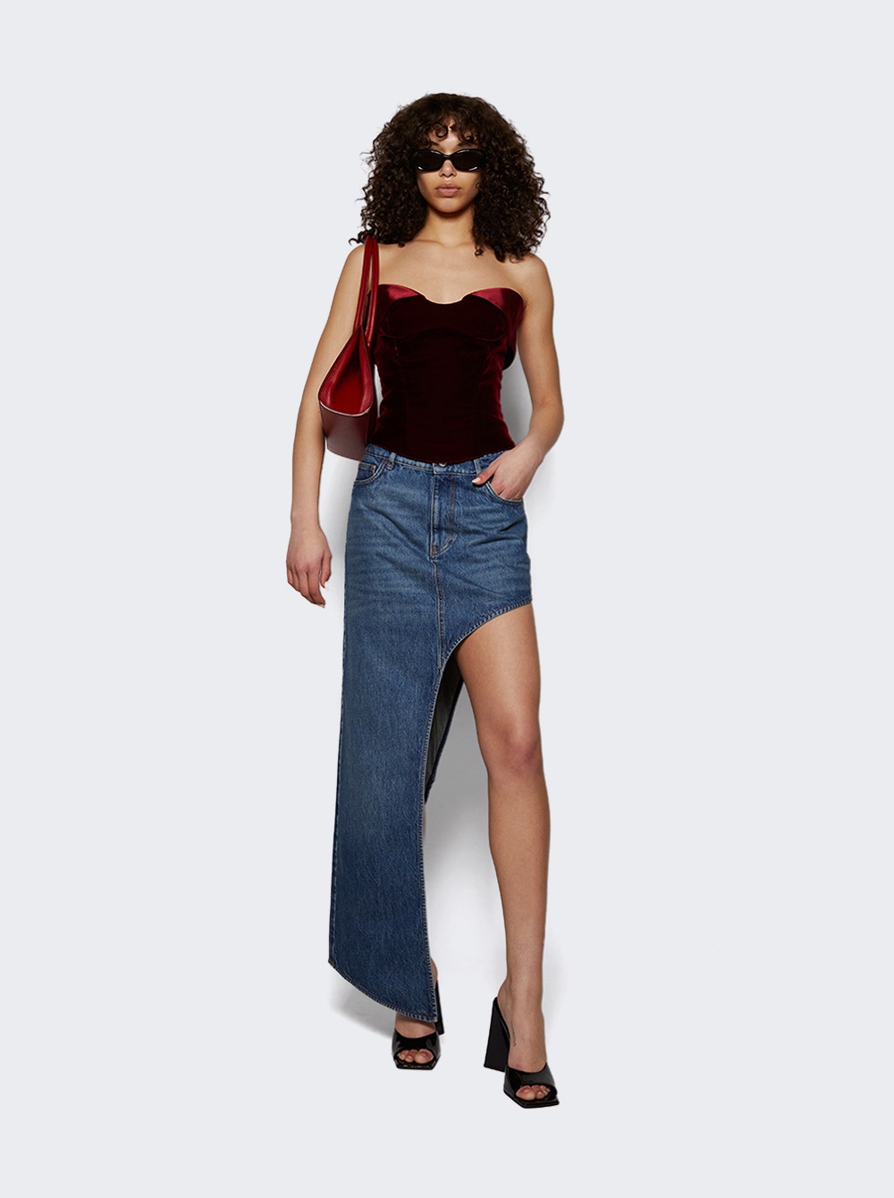 Women | Coperni | One Leg Denim Skirt | Blue