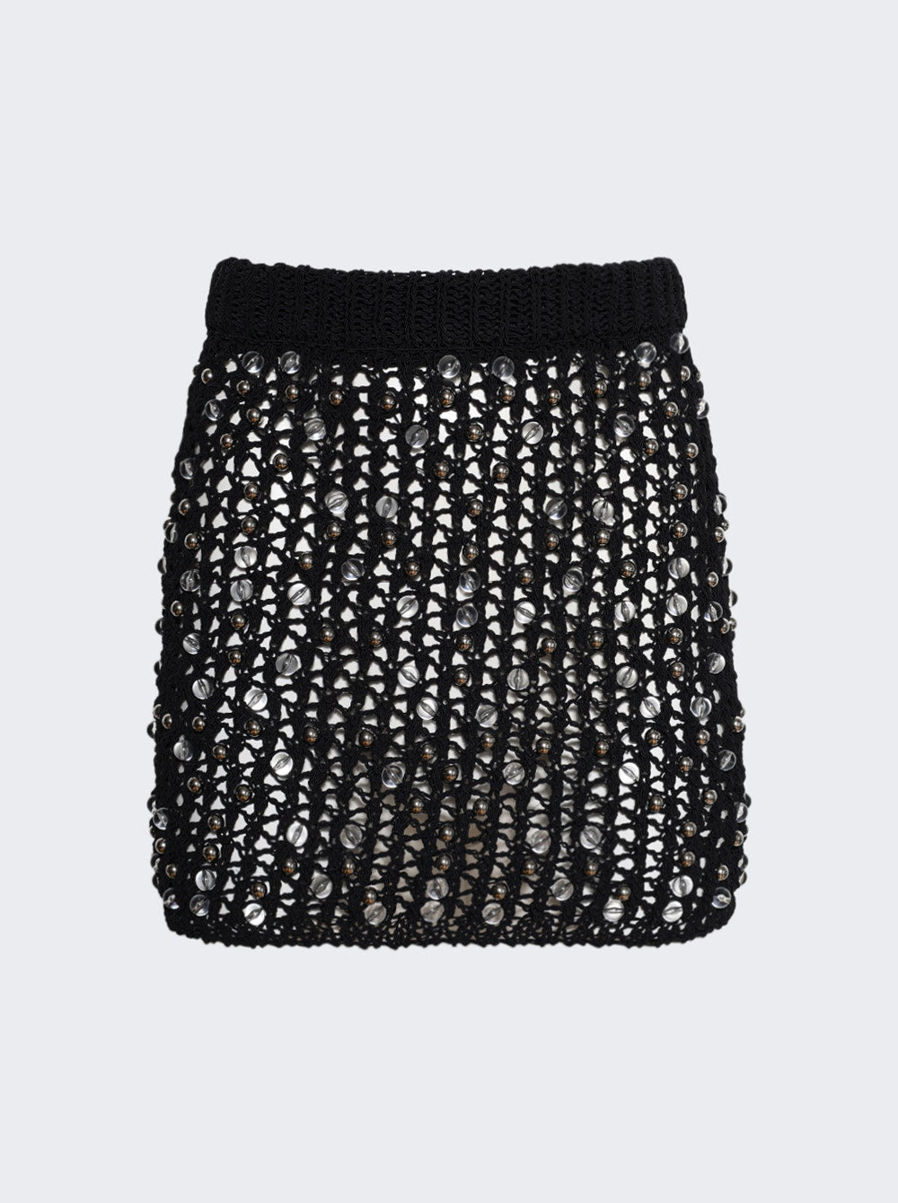 Women | Coperni | Beaded Knitted Skirt | Black