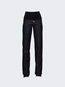 Women | Coperni | Jersey Hybrid Denim Trousers Raw | Blue
