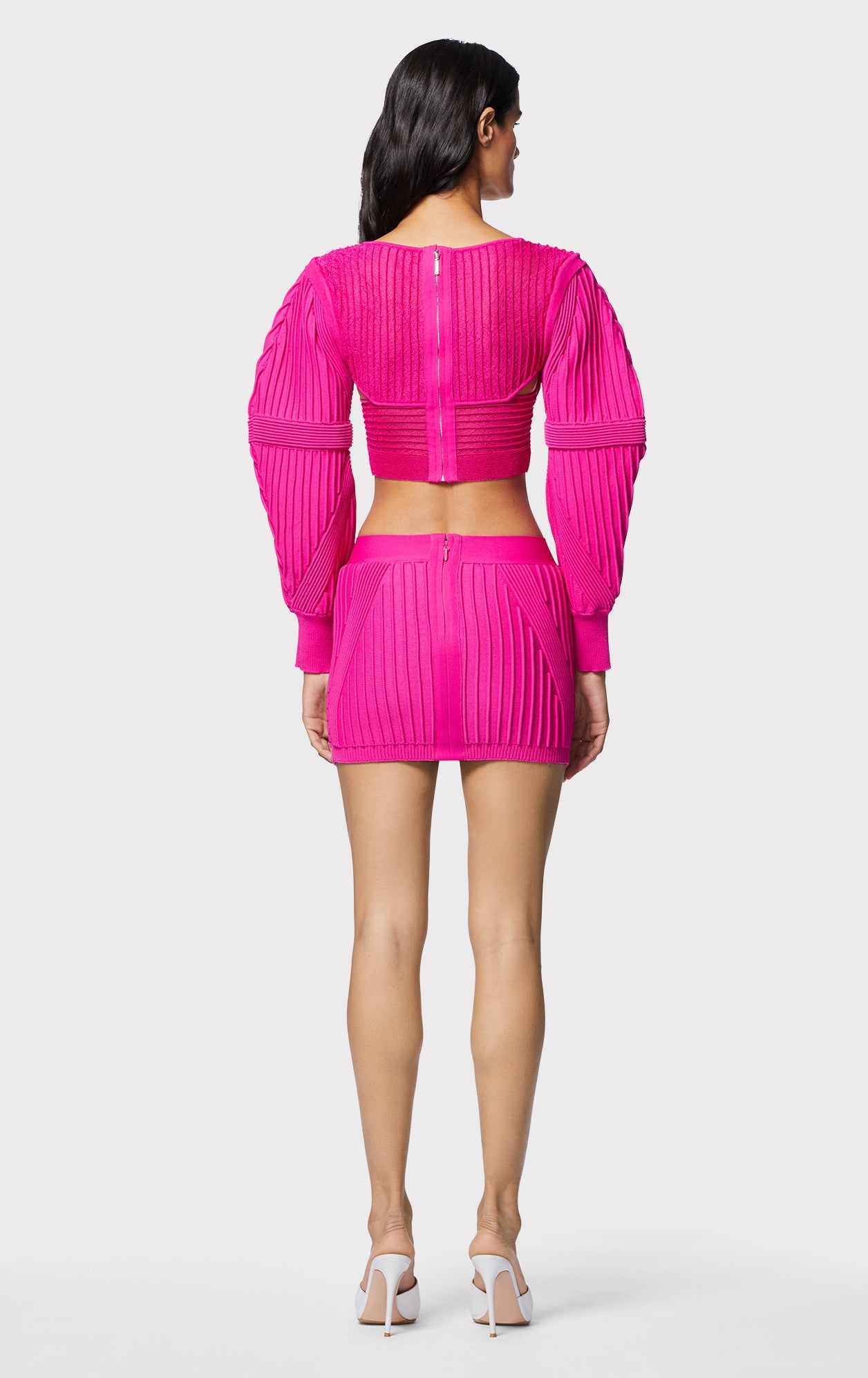 Ottoman Low Rise Mini Skirt | Magenta