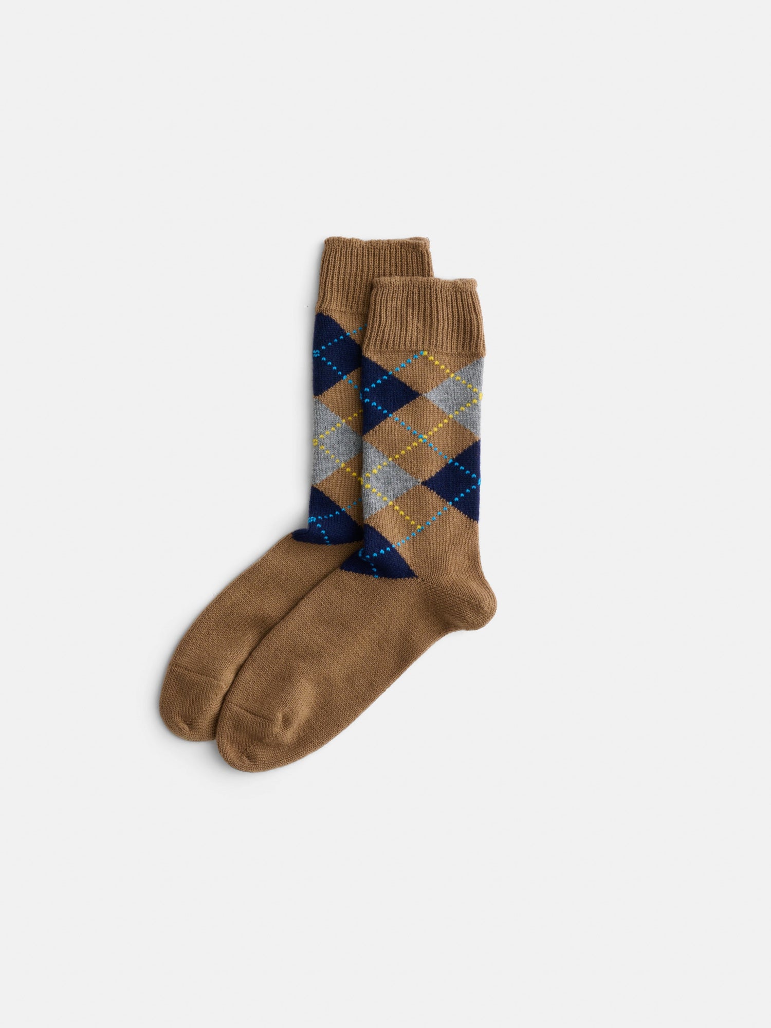 Unisex | Corgi Argyle Sock | Cashmere Camel