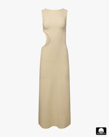 Cut Out Boat Neck Dress | Ivory