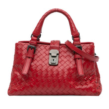 Bottega Veneta | Pre-Owned Mini Nappa Intrecciato Roma Satchel | Red/Dark Red