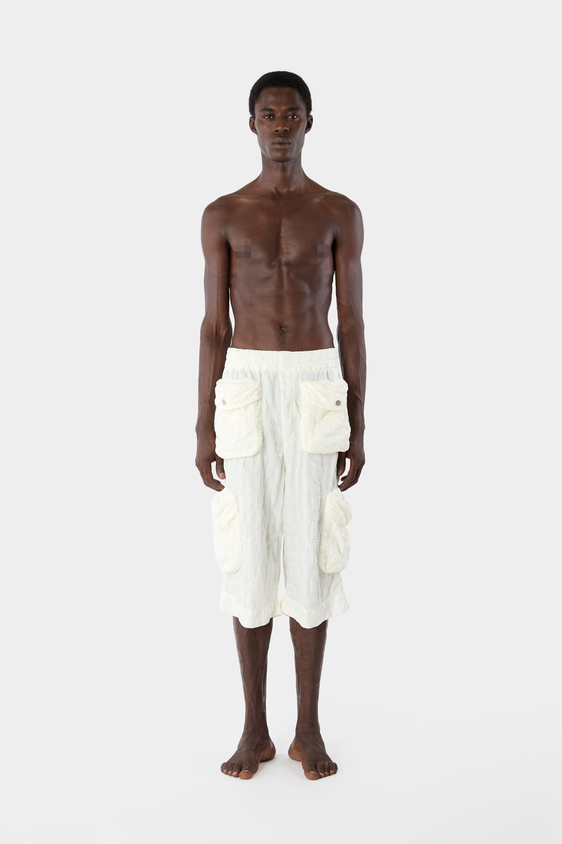 Allover Short Elastic Pants | Men | Cream