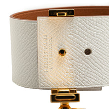 Hermes | Pre-Owned Bicolor Epsom Reversible Illusion Bracelet MM | White/Gold