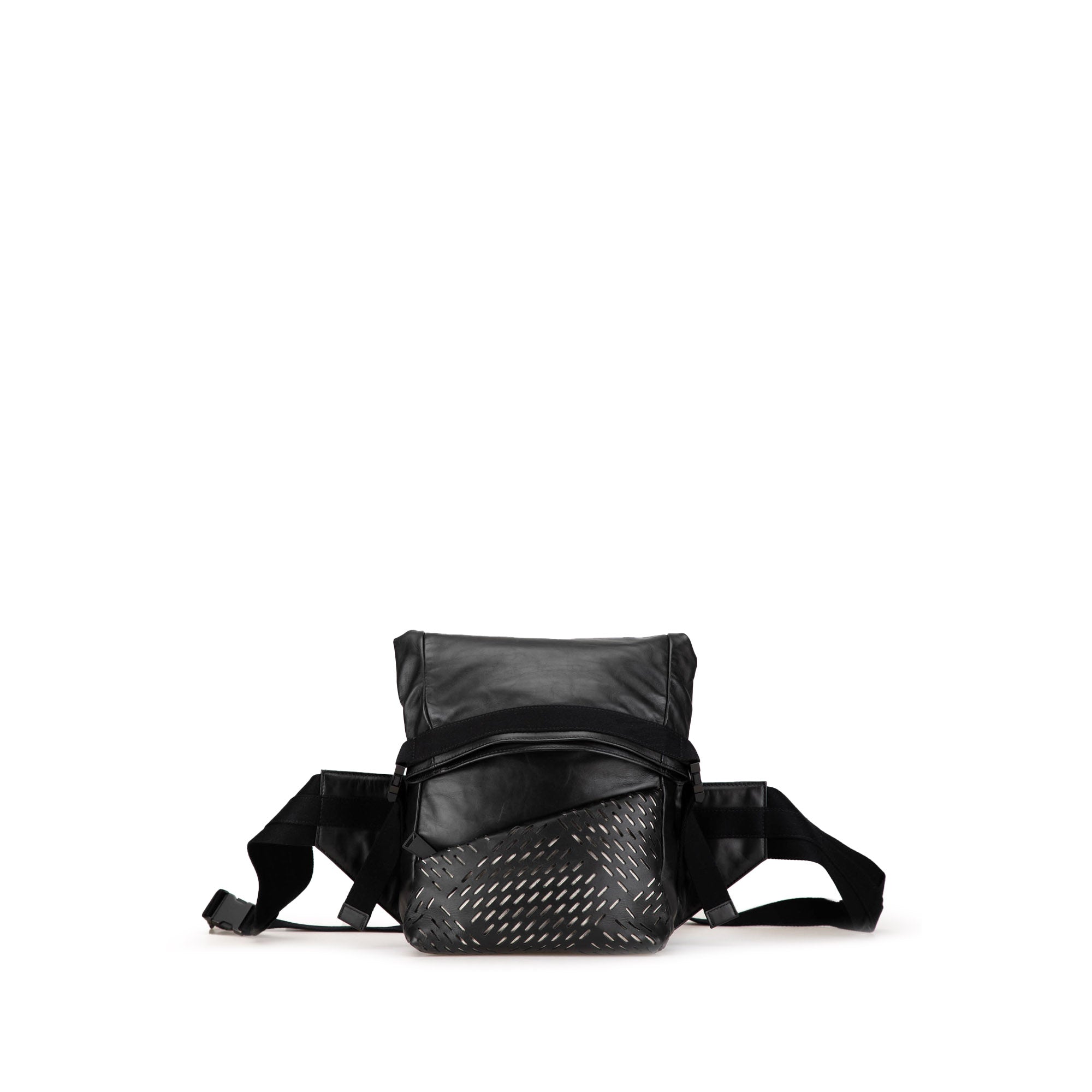 Bottega Veneta | Pre-Owned Perforated Leather Belt Bag | Black
