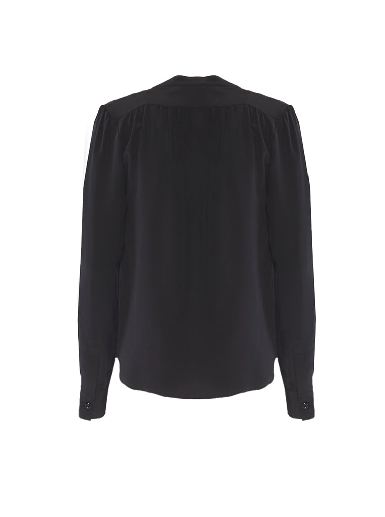 Olympia Silk Crewneck Top  | Black