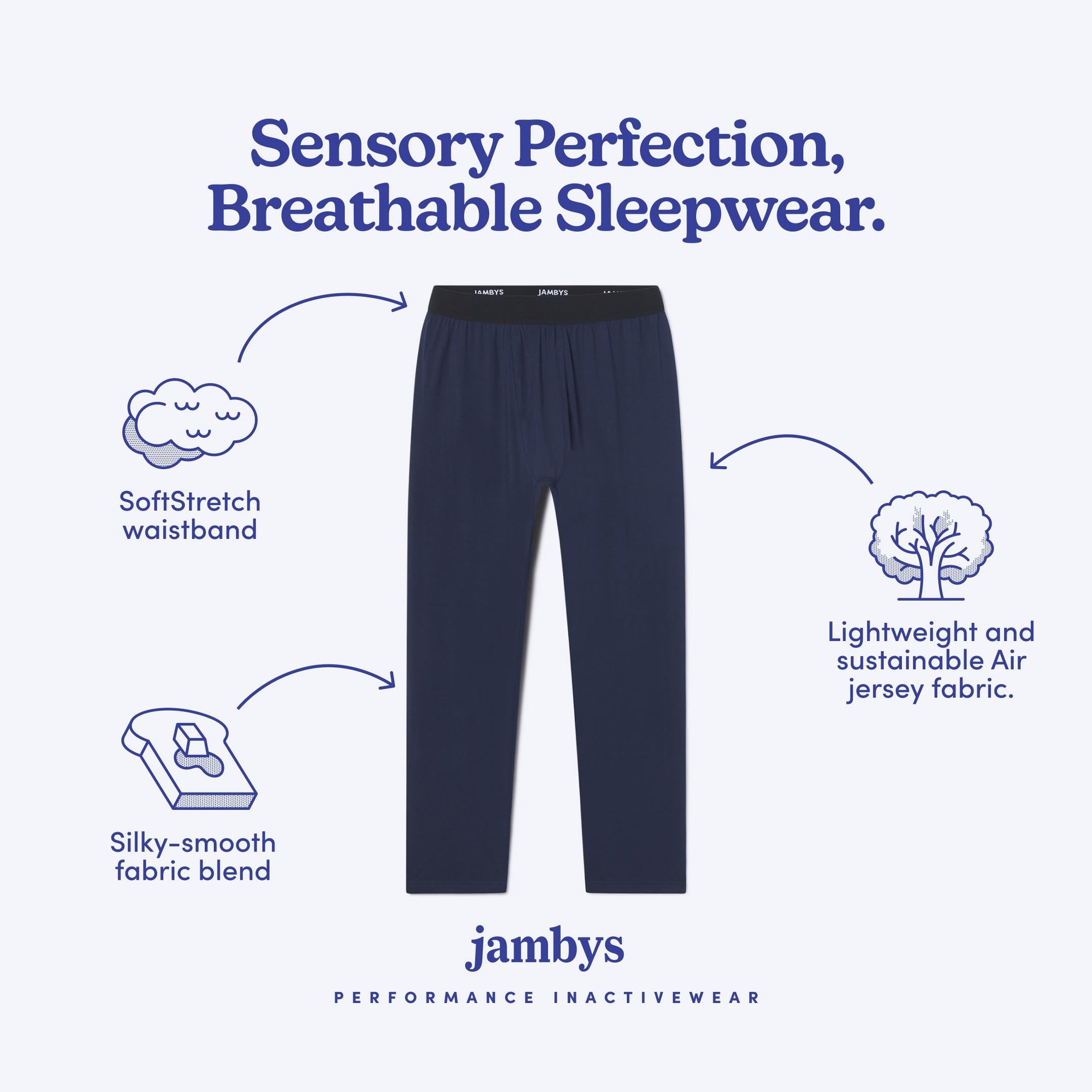 Featherweight Modal Pajama Bottoms | Navy/Black