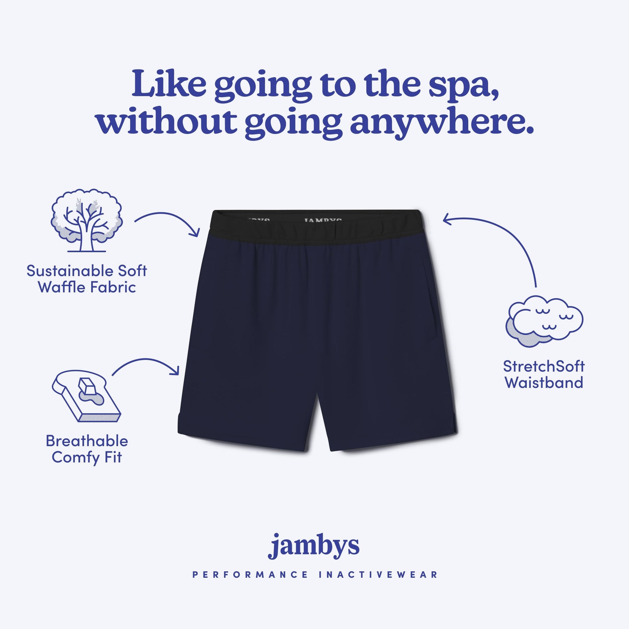 Modal Waffle Spa Short | Navy