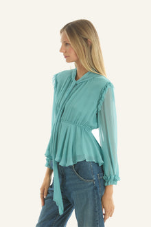 Camila Blouse | Cyan Green