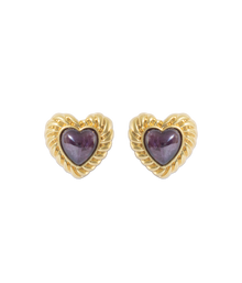 Camille Amethyst Heart Studs | Amethyst