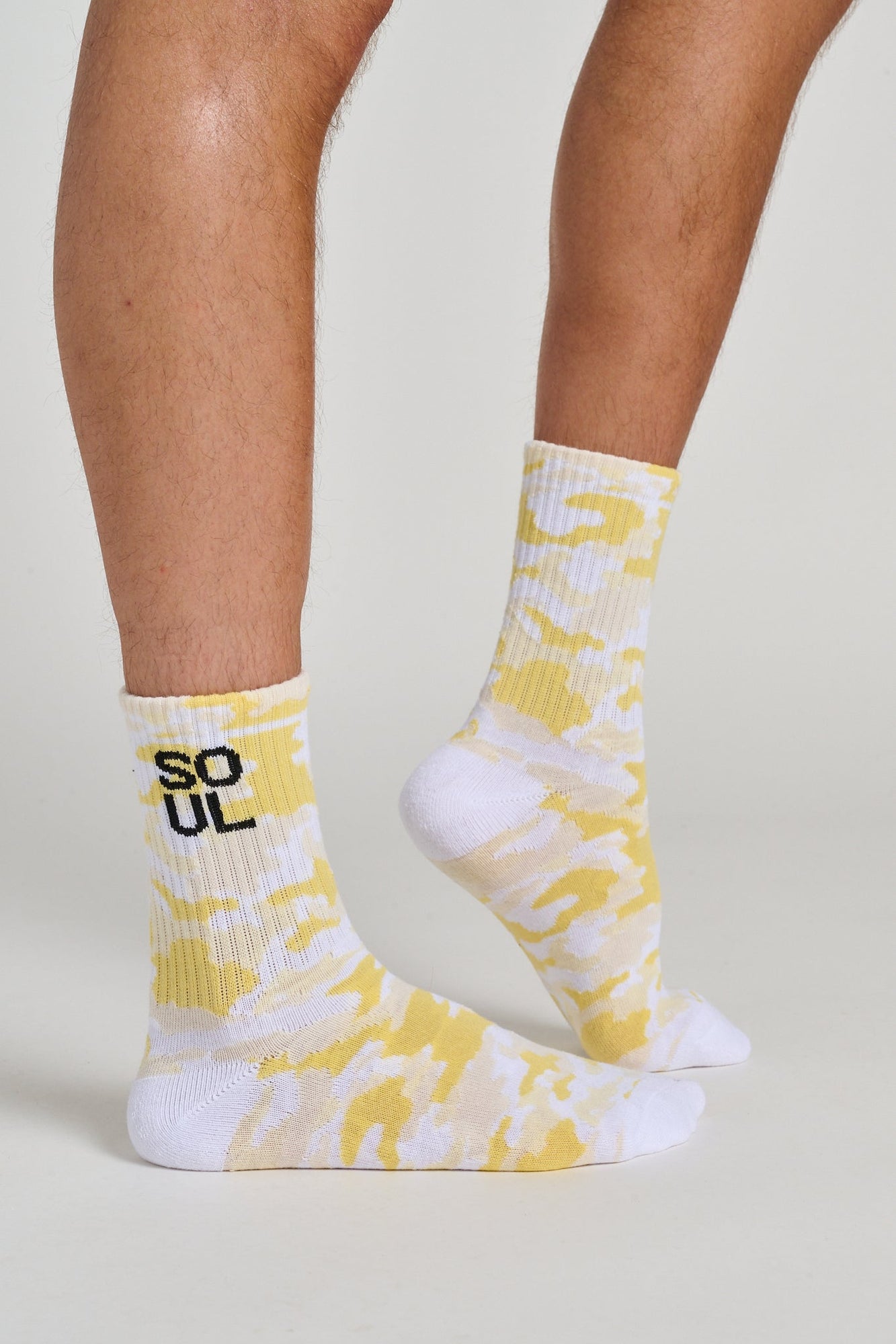 Soul by SoulCycle | Camo Half Calf Sock | Light Yellow Camo