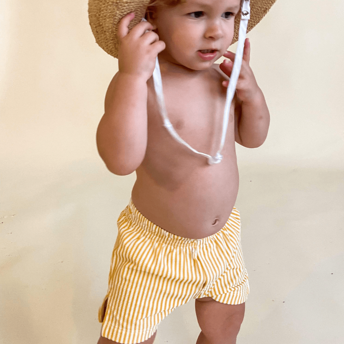 Kids | Boardshort | Canary Stripe