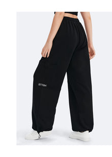 Casual Drawstring Waist Sweatpants | Black