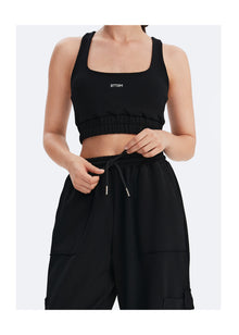 Casual Drawstring Waist Sweatpants | Black