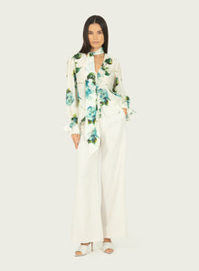 Eliana Blouse | Watercolor Blue Floral