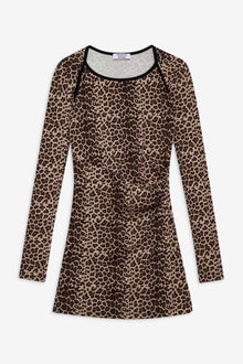 Chelsea Long Sleeve Mini Dress in Cheetah Print