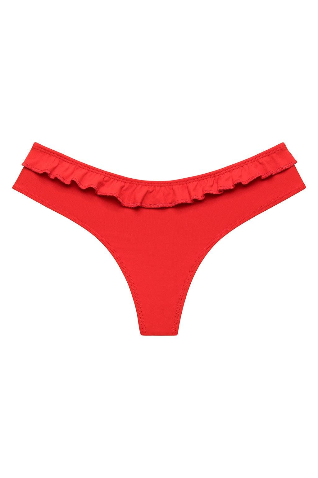 Nu Micro Ruffle Bikini Bottom | Cherry