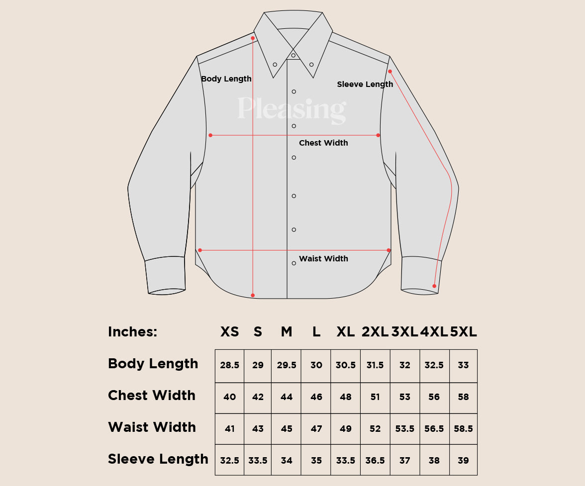 Product size guide