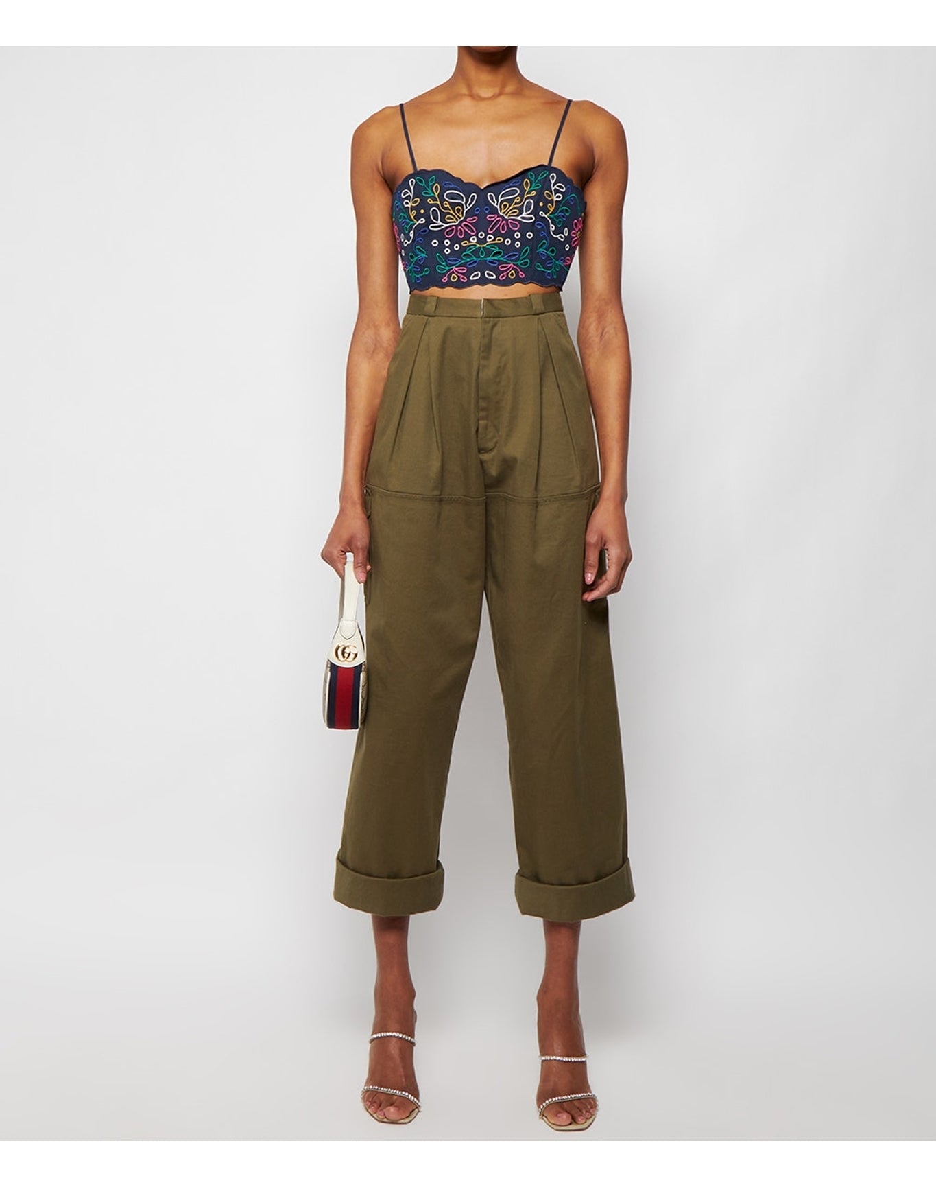 Chloé | Women | Embroidered Cropped Top | Multicolor