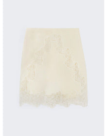 Chloé | Women | Lace Insert Rib Mini Skirt | Eden White