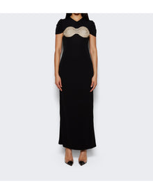 Christopher Esber | Women | Crystal Crochet Bra Tee Dress | Black