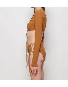 Christopher Esber | Women | Long-sleeve Sun Swim Tee | Suede Brown