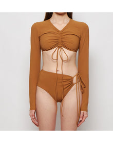 Christopher Esber | Women | Long-sleeve Sun Swim Tee | Suede Brown
