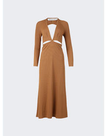 Christopher Esber | Women | Open Tie Back Long Sleeve Dress | Tan